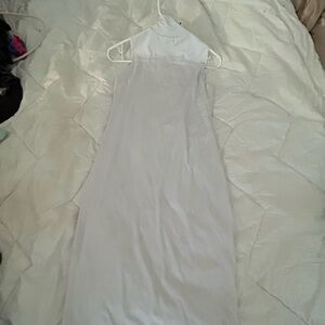 Turtle neck White dress